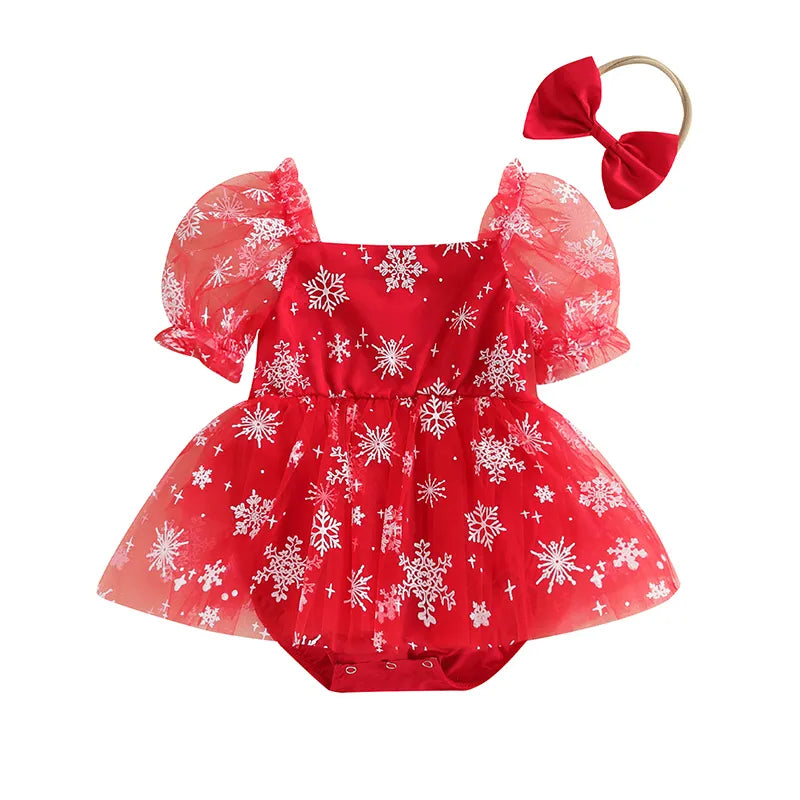 Body Infantil Feminino Natal Floco de Neve