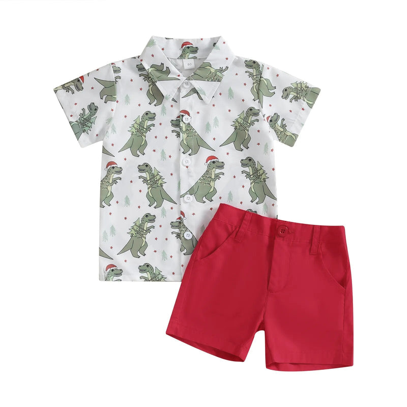 Conjunto Infantil Masculino Natal Dino