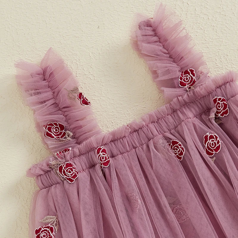 Vestido Infantil Tule Florzinhas