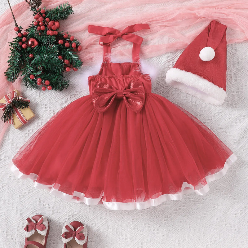 Vestido Infantil Tule Lacinho + Chapéu