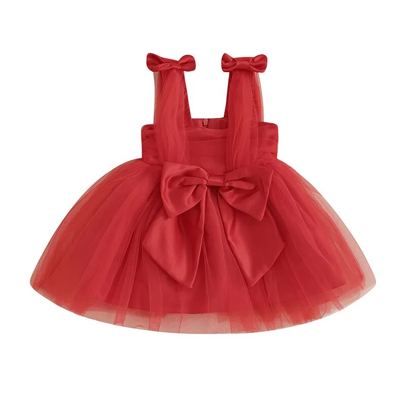 Vestido Infantil Natal Tule e Laçinho