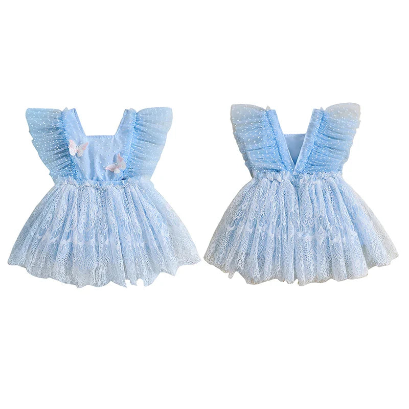 Vestido Infantil Borboletinhas e Tule