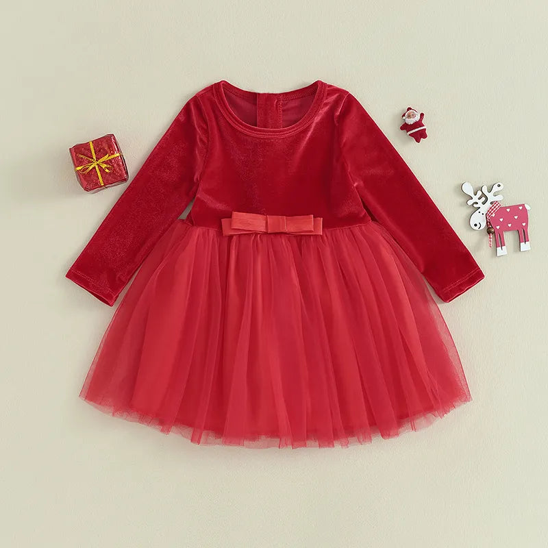 Vestido Infantil Veludo e Tule