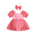 Body Infantil Feminino Corações + Lacinho