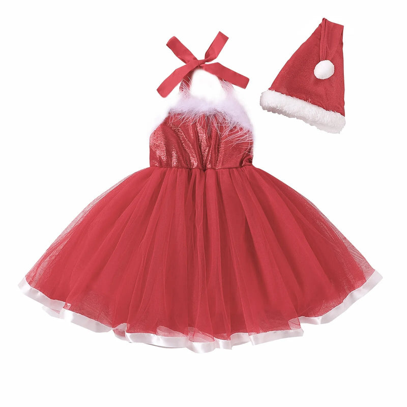 Vestido Infantil Tule Lacinho + Chapéu