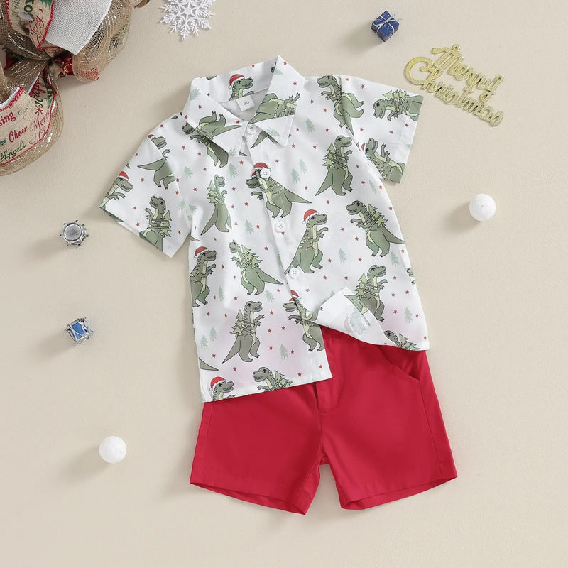 Conjunto Infantil Masculino Natal Dino