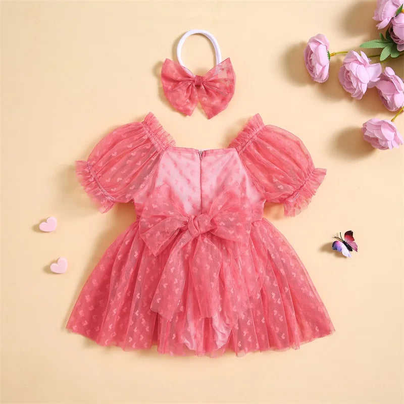 Body Infantil Feminino Corações + Lacinho