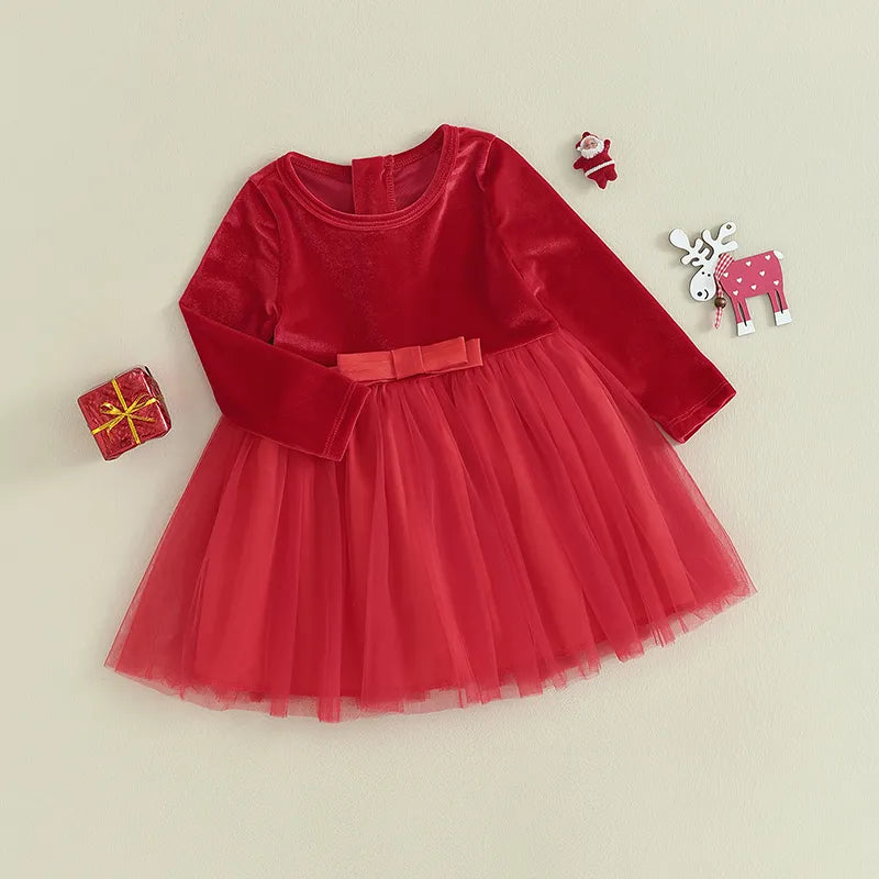 Vestido Infantil Veludo e Tule