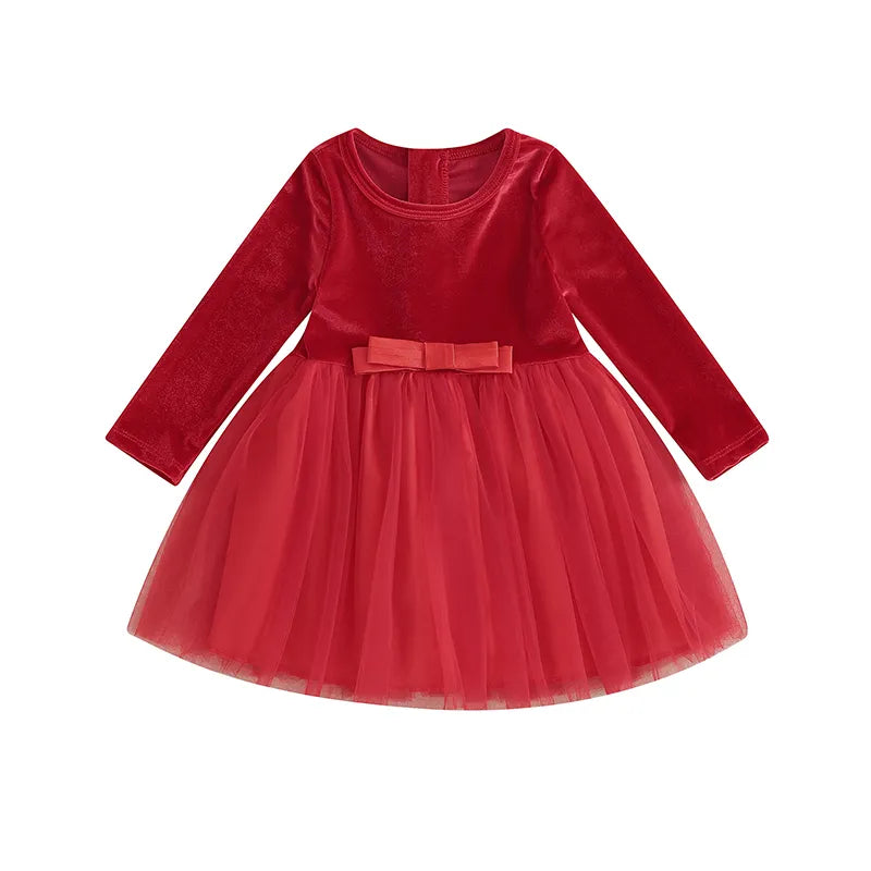 Vestido Infantil Veludo e Tule