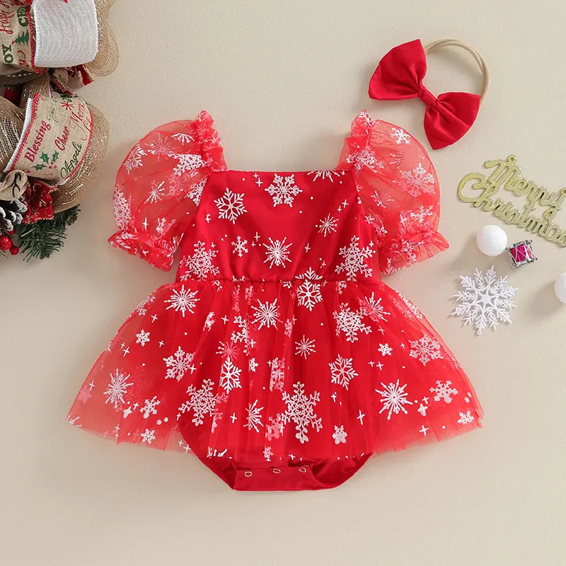 Body Infantil Feminino Natal Floco de Neve