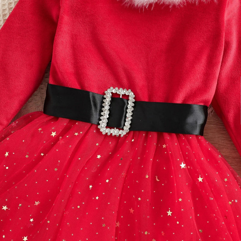 Vestido Infantil Natal Plush Cintinho