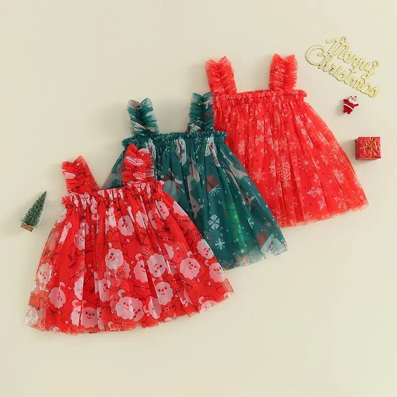 Vestido Infantil Natal Tule