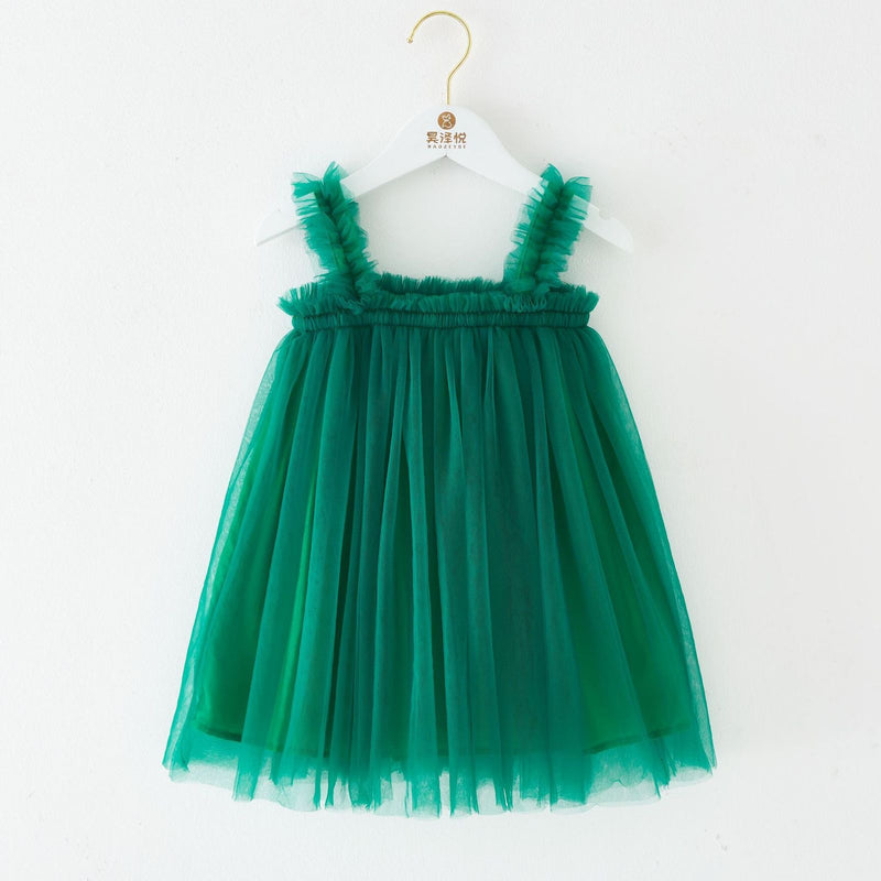 Vestido Infantil Tule Verde