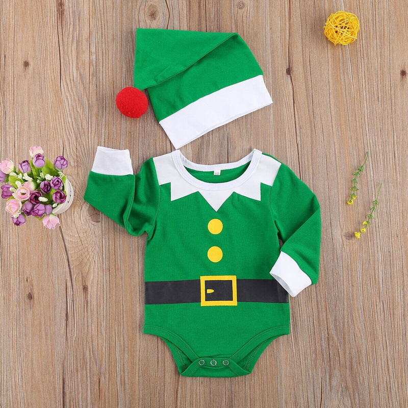 Body Infantil de Natal + Gorro