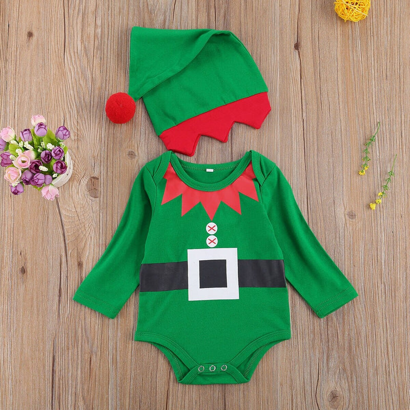 Body Infantil de Natal + Gorro