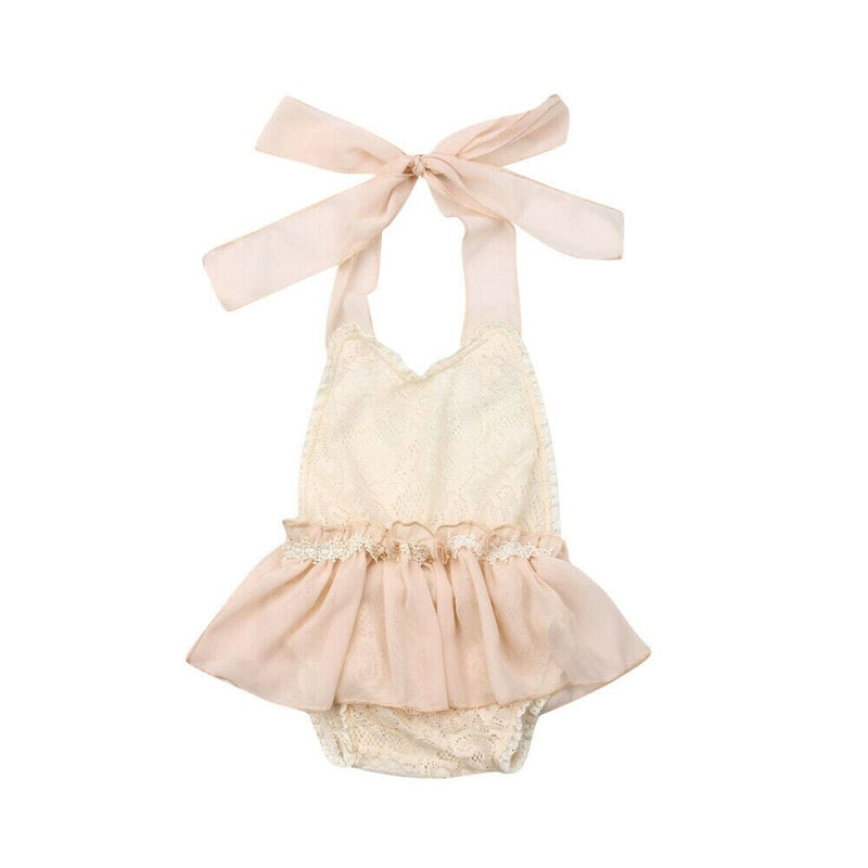 Body Infantil Feminino Bege Sainha