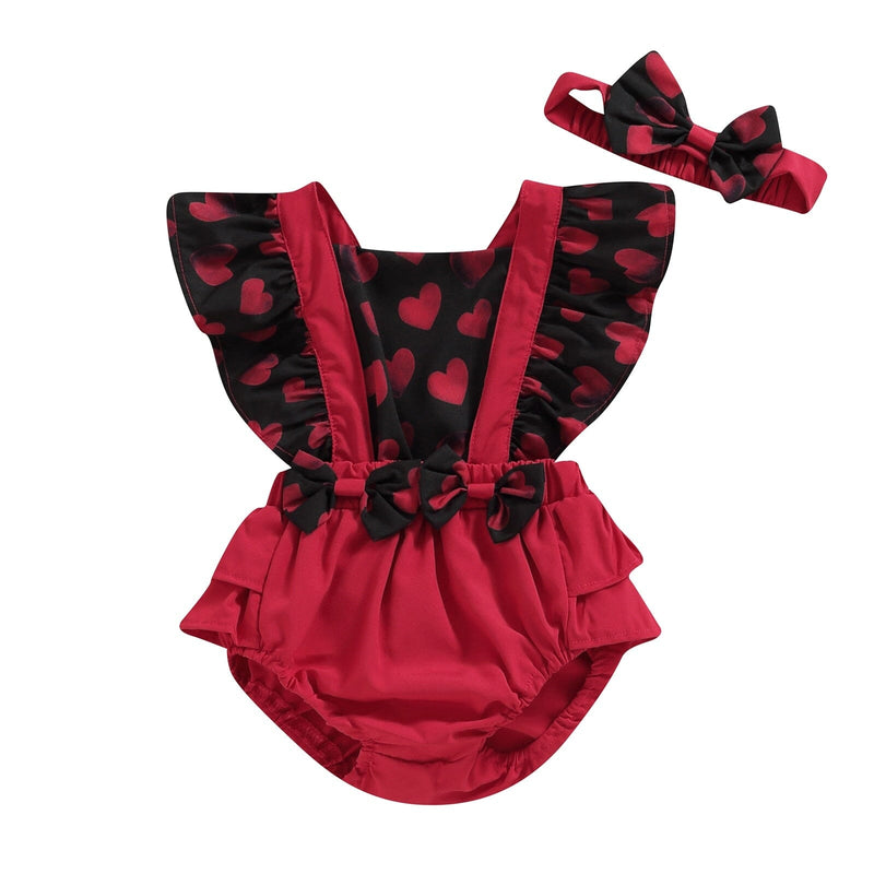 Body Infantil Feminino Corações + Faixa