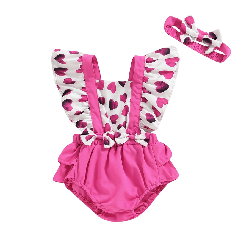 Body Infantil Feminino Corações + Faixa