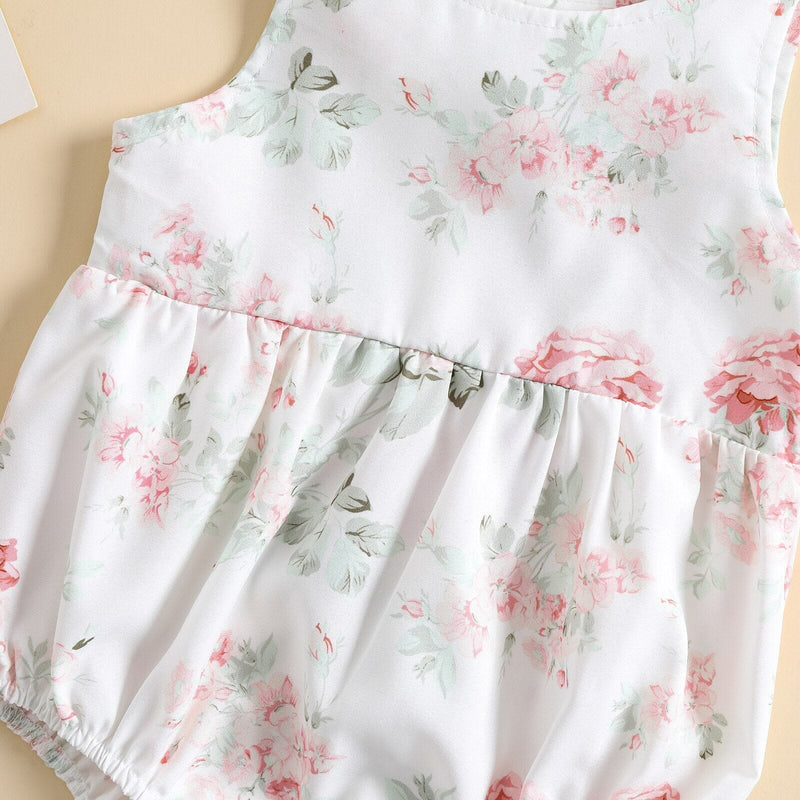 Body Infantil Feminino Floral Alcinha