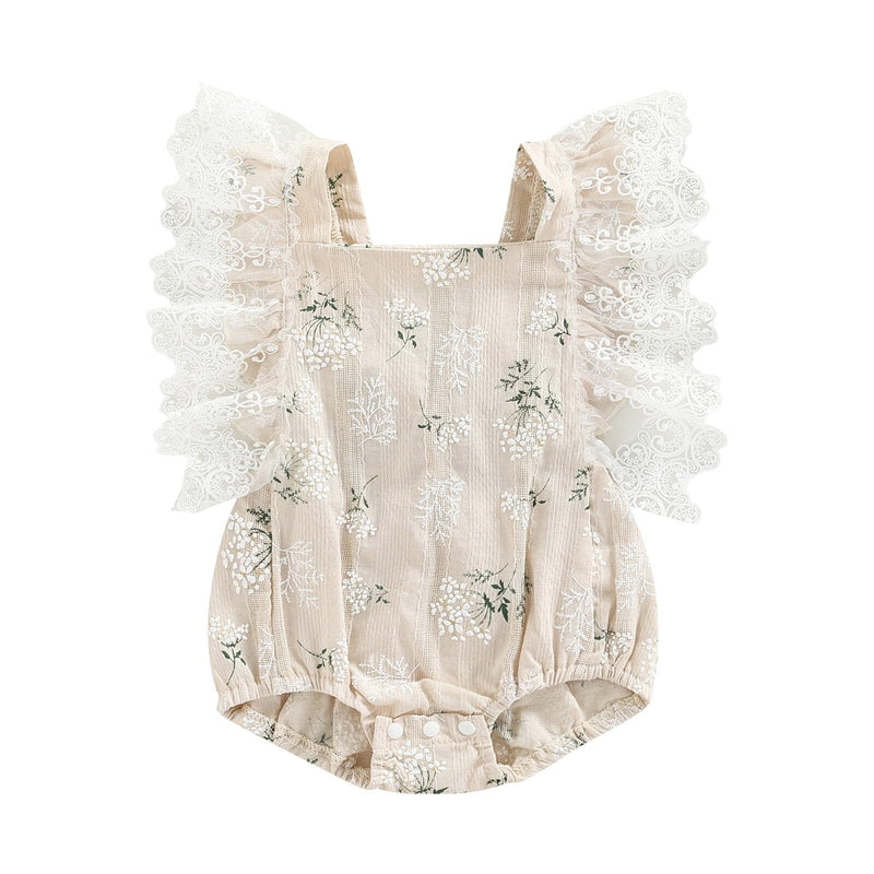 Body Infantil Feminino Flores Rendinha