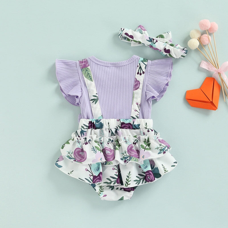 Body Infantil Feminino Flores Sainha + Faixa