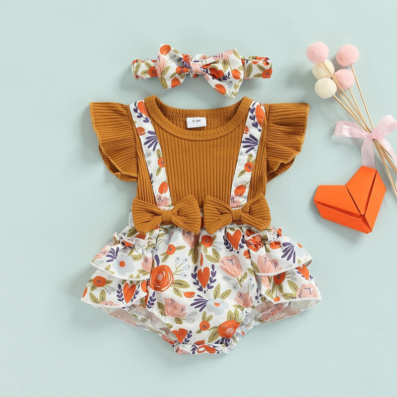 Body Infantil Feminino Flores Sainha + Faixa