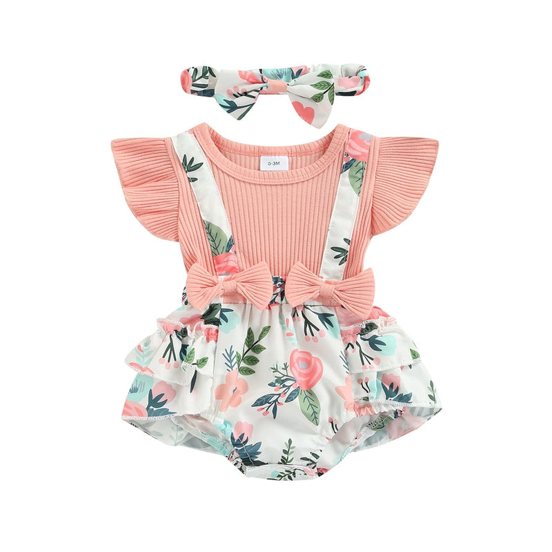 Body Infantil Feminino Flores Sainha + Faixa