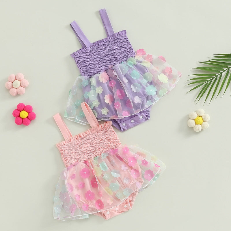 Body Infantil Feminino Florzinhas Tule