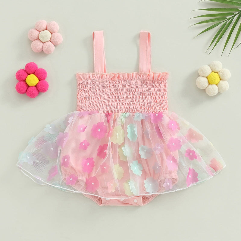 Body Infantil Feminino Florzinhas Tule