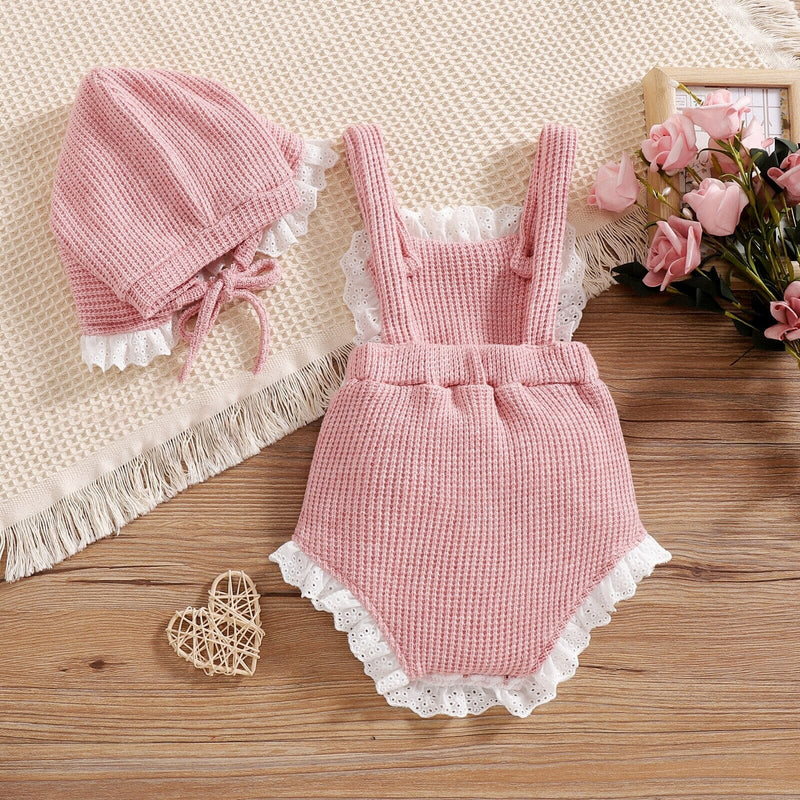 Body Infantil Feminino Lacinhos e Lese + Chapéu