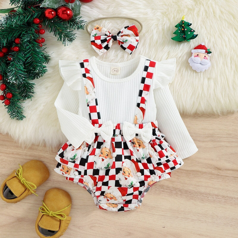 Body Infantil Feminino Papai Noel + Faixa