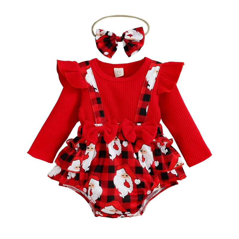 Body Infantil Feminino Papai Noel + Faixa