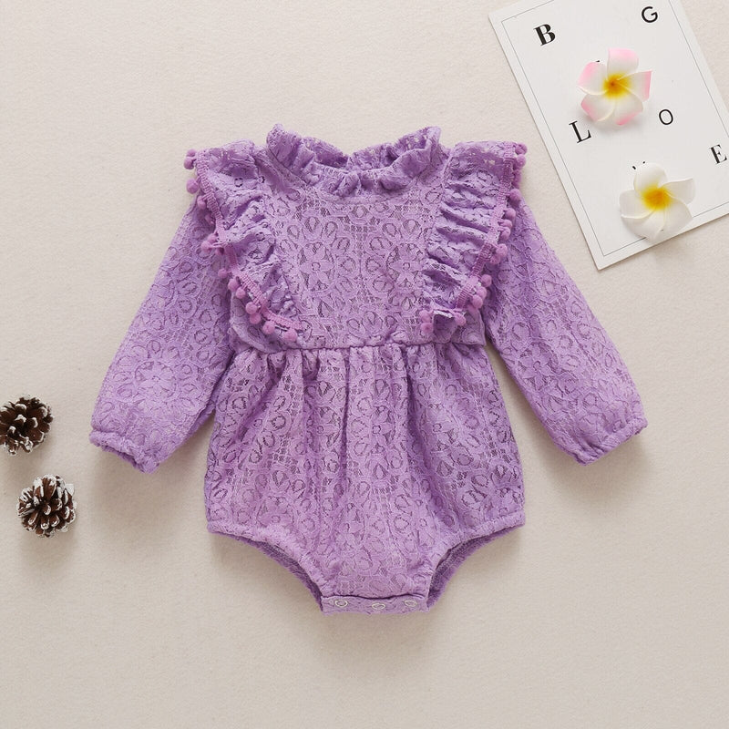 Body Infantil Feminino Renda e Bolinhas