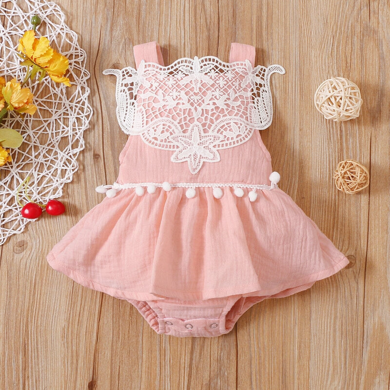 Body Infantil Feminino Renda e Bolinhas