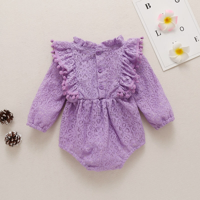 Body Infantil Feminino Renda e Bolinhas