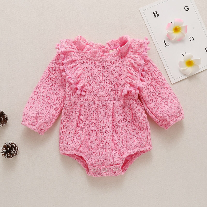 Body Infantil Feminino Renda e Bolinhas