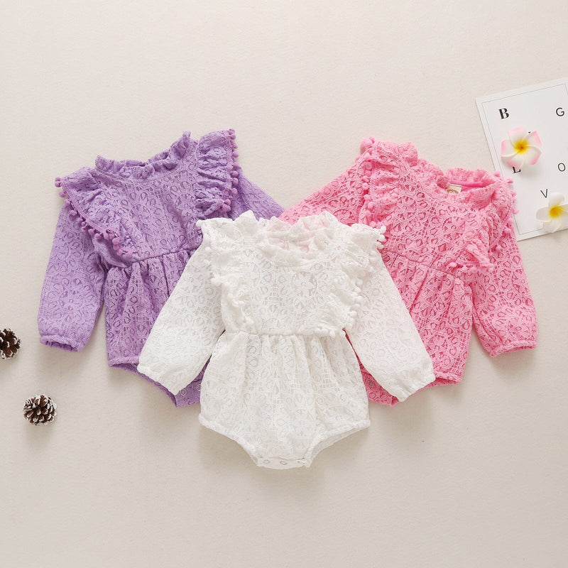 Body Infantil Feminino Renda e Bolinhas