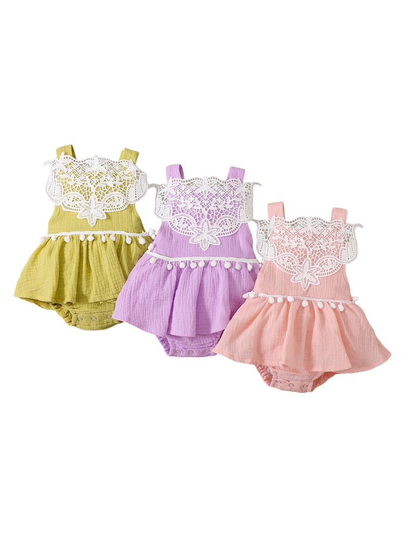 Body Infantil Feminino Renda e Bolinhas