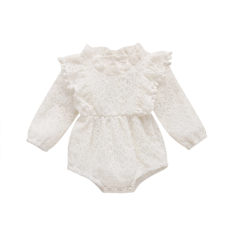 Body Infantil Feminino Renda e Bolinhas