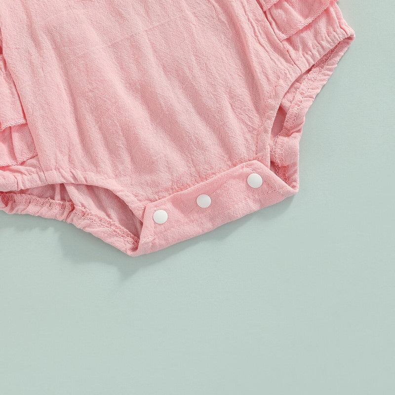 Body Infantil Feminino Rosa Bordado