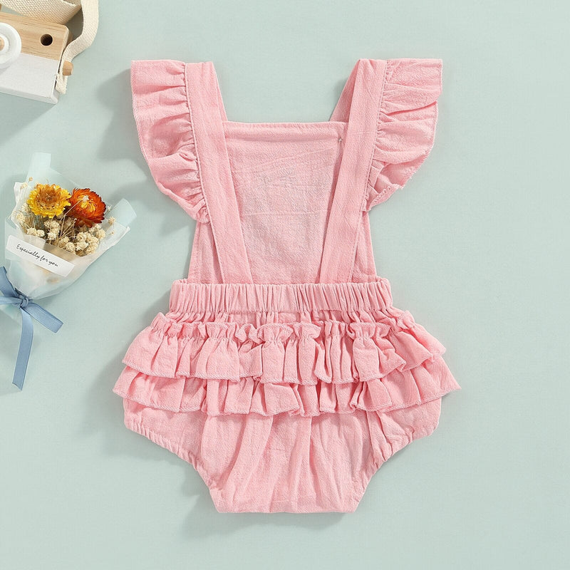 Body Infantil Feminino Rosa Bordado