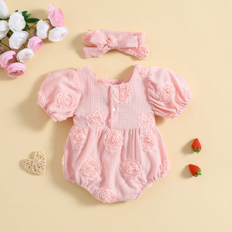 Body Infantil Feminino Rosas + Faixa