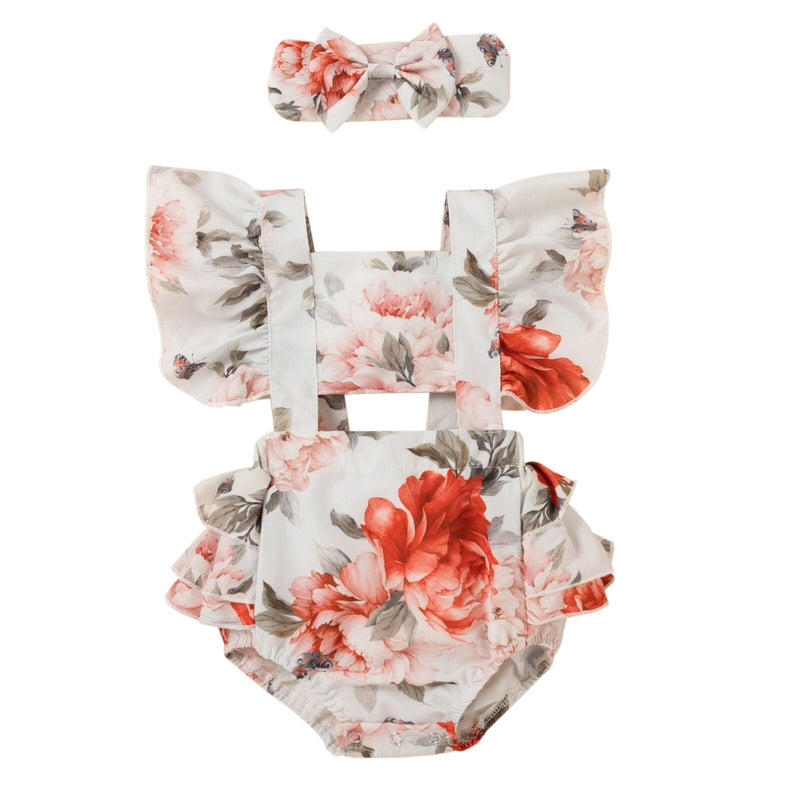 Body Infantil Feminino Rosas + Faixa