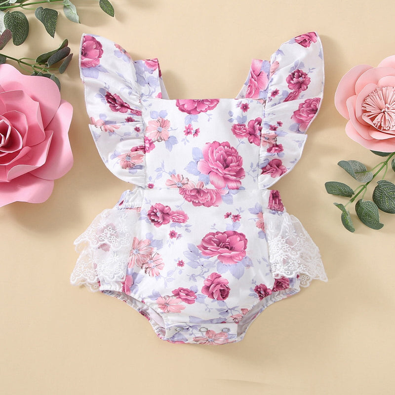 Body Infantil Feminino Rosas