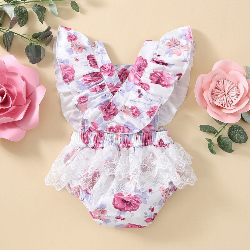 Body Infantil Feminino Rosas