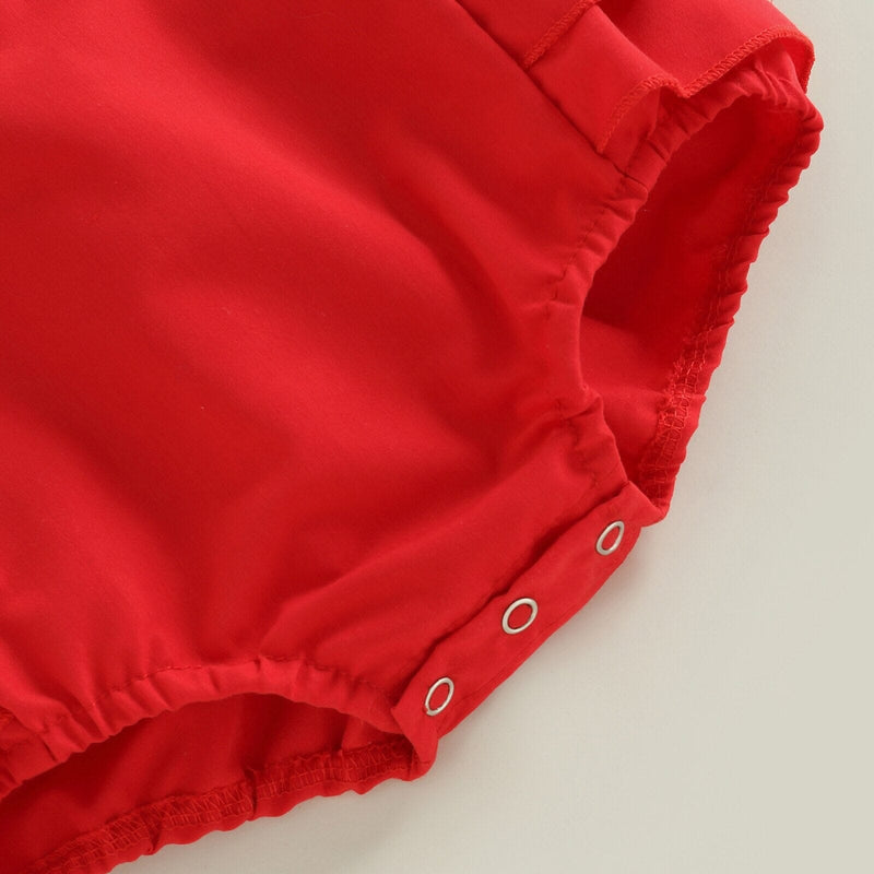 Body Infantil Feminino Vermelho + Faixa