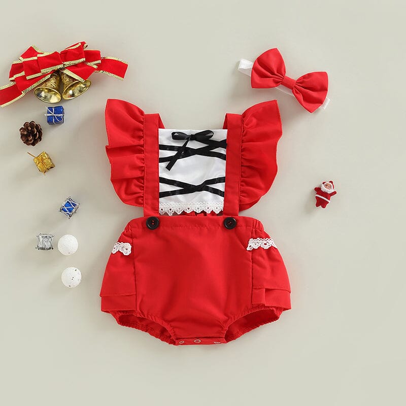 Body Infantil Feminino Vermelho + Faixa