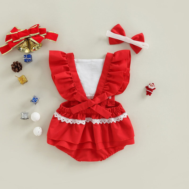 Body Infantil Feminino Vermelho + Faixa