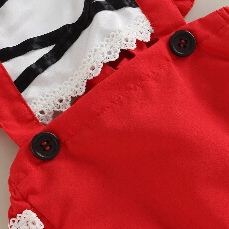 Body Infantil Feminino Vermelho + Faixa