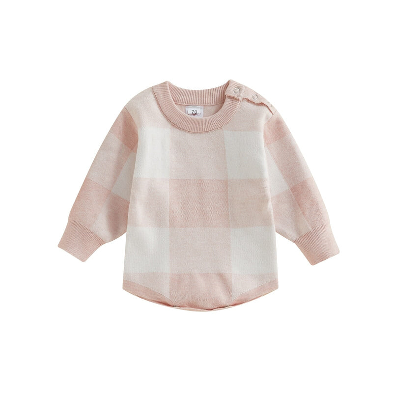 Body Infantil Feminino Xadrez Rosa